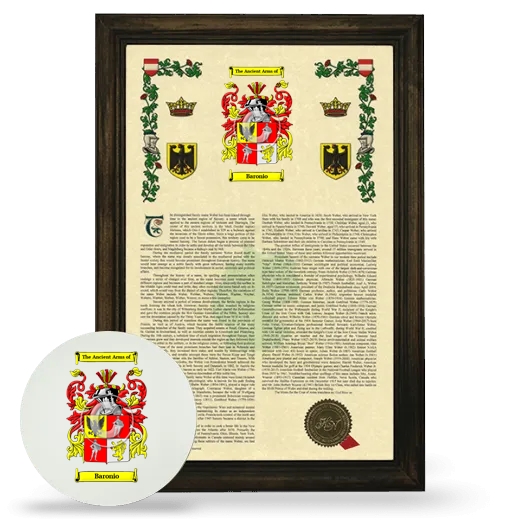 Baronio Framed Armorial History and Mouse Pad - Brown