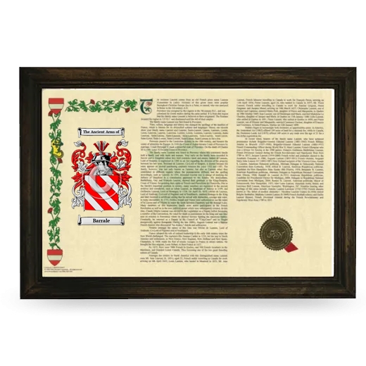 Barrale Armorial Landscape Framed - Brown