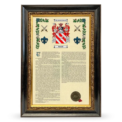 Barrale Armorial History Framed - Heirloom