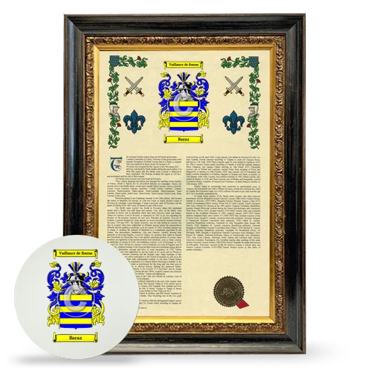 Baraz Framed Armorial History and Mouse Pad - Heirloom