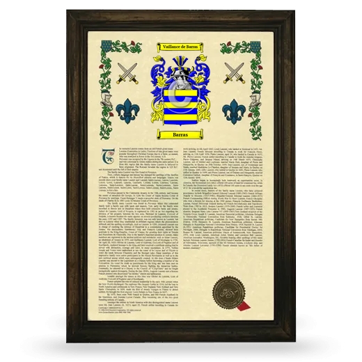 Barras Armorial History Framed - Brown