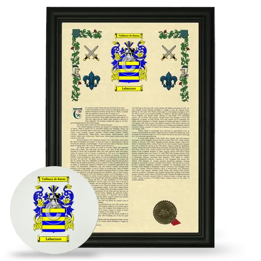 Labarraze Framed Armorial History and Mouse Pad - Black