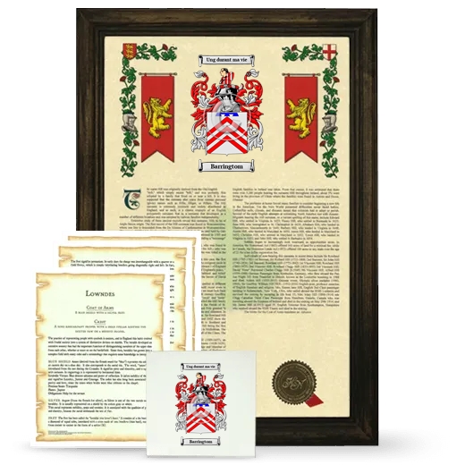 Barringtom Framed Armorial, Symbolism and Large Tile - Brown