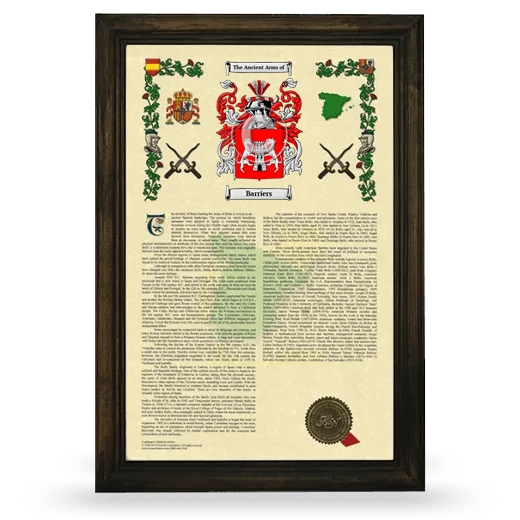 Barriers Armorial History Framed - Brown