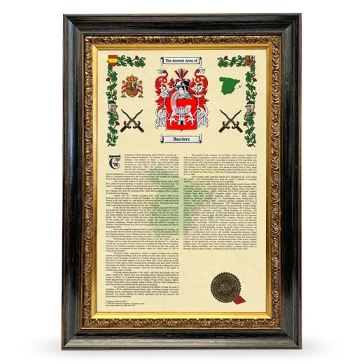 Barriers Armorial History Framed - Heirloom