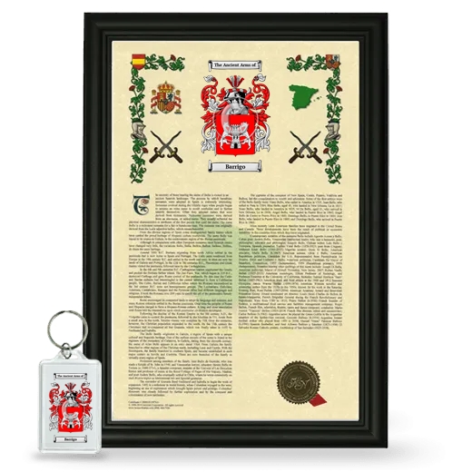 Barrigo Framed Armorial History and Keychain - Black