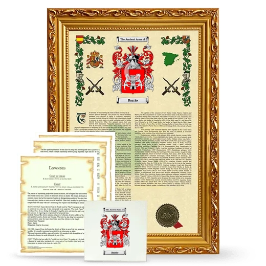 Barrio Framed Armorial, Symbolism and Large Tile - Gold