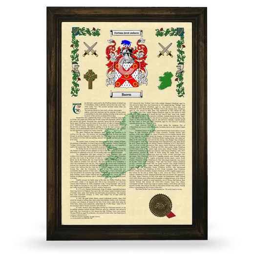 Baren Armorial History Framed - Brown