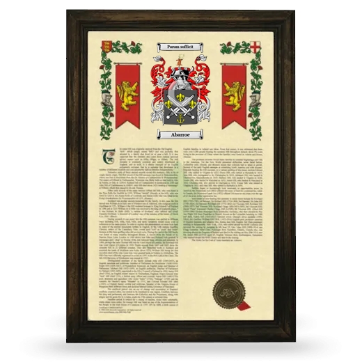 Abarroe Armorial History Framed - Brown