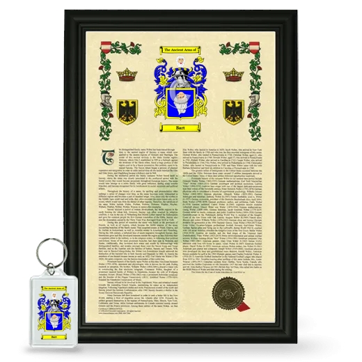 Bart Framed Armorial History and Keychain - Black