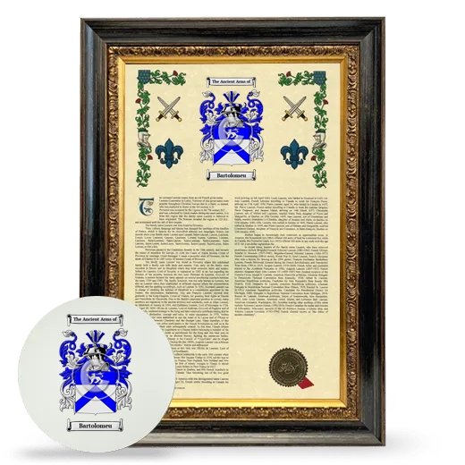 Bartolomeu Framed Armorial History and Mouse Pad - Heirloom