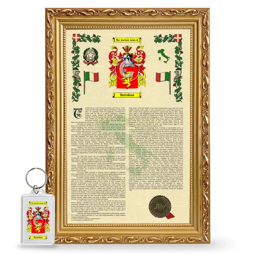 Bartolena Framed Armorial History and Keychain - Gold