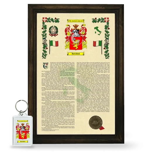 Bartoloni Framed Armorial History and Keychain - Brown