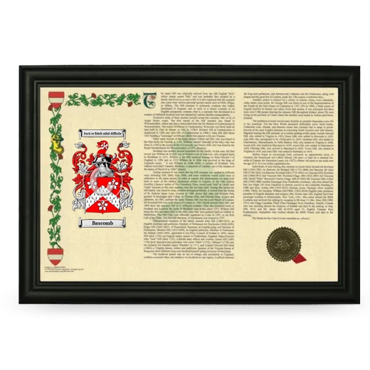 Bascomb Armorial Landscape Framed - Black