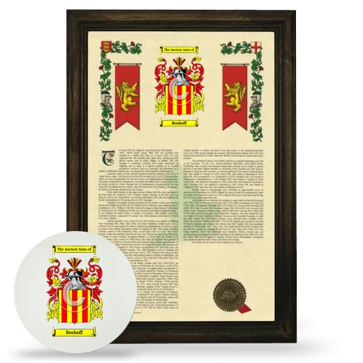 Boshoff Framed Armorial History and Mouse Pad - Brown