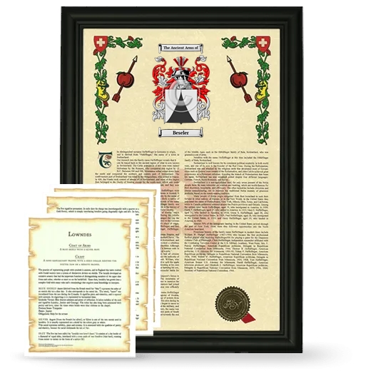 Beseler Framed Armorial History and Symbolism - Black