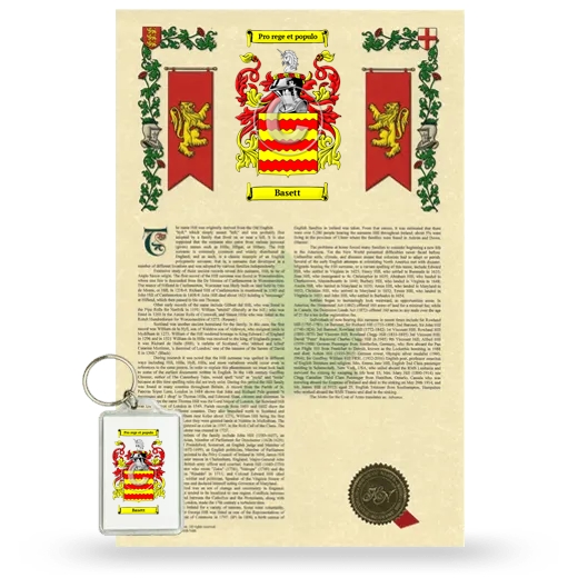 Basett Armorial History and Keychain Package