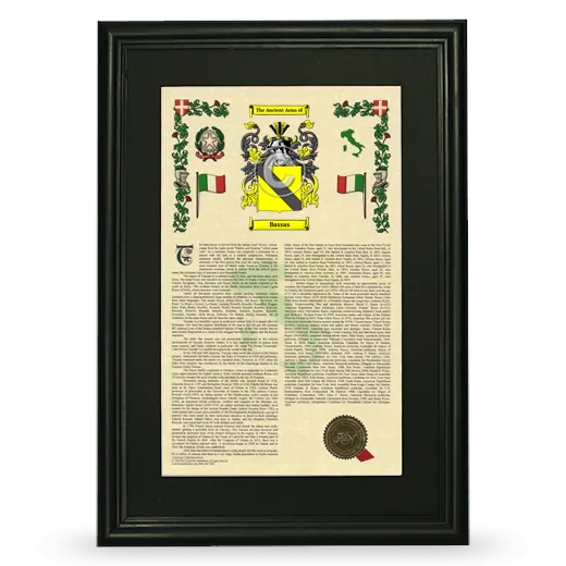 Bassas Deluxe Armorial Framed - Black