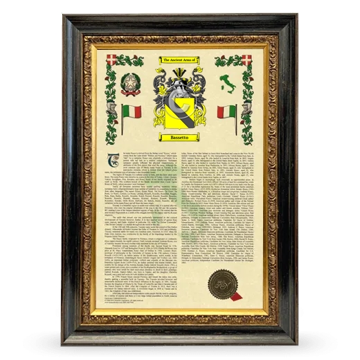 Bassetto Armorial History Framed - Heirloom