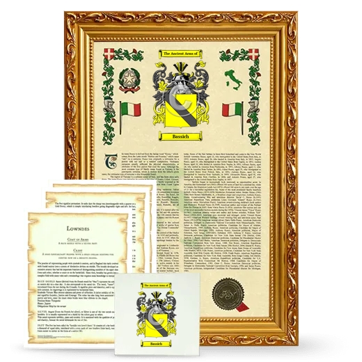 Bassich Framed Armorial, Symbolism and Large Tile - Gold