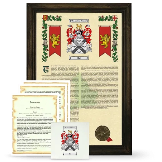 Bat Framed Armorial, Symbolism and Large Tile - Brown