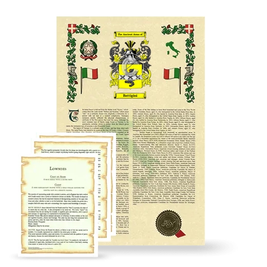 Battigini Armorial History and Symbolism package