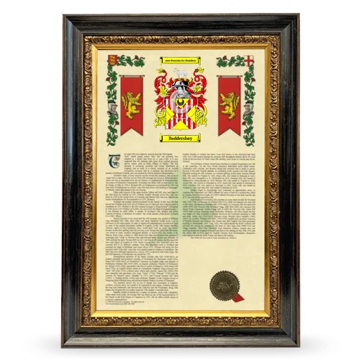 Baddersbay Armorial History Framed - Heirloom