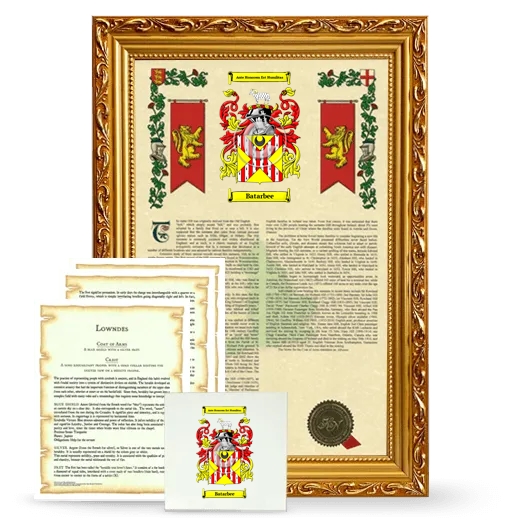 Batarbee Framed Armorial, Symbolism and Large Tile - Gold