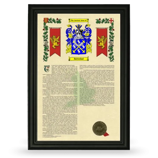 Batteshal Armorial History Framed - Black