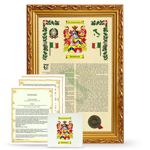 Battistuzzi Framed Armorial, Symbolism and Large Tile - Gold