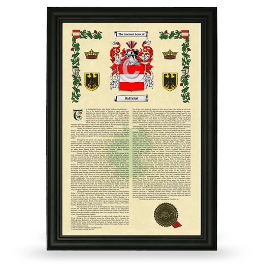 Battstat Armorial History Framed - Black