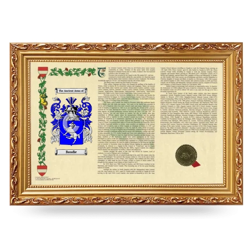 Baudie Armorial Landscape Framed - Gold