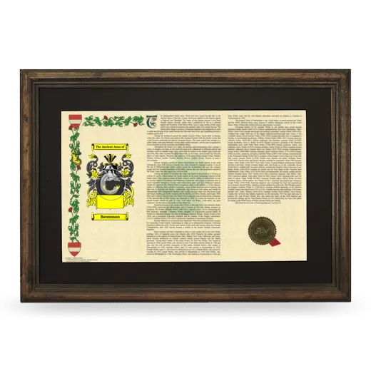 Baumman Deluxe Armorial Landscape Framed - Brown