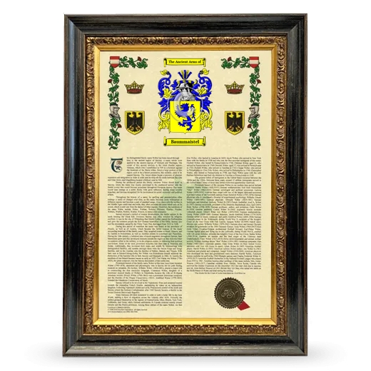 Baummaistel Armorial History Framed - Heirloom