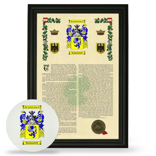 Baummaistle Framed Armorial History and Mouse Pad - Black