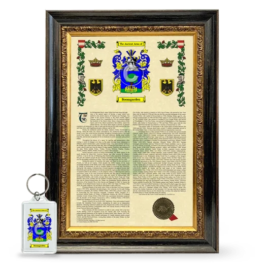 Boomgarden Framed Armorial History and Keychain - Heirloom