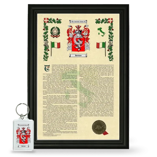 Bavuso Framed Armorial History and Keychain - Black