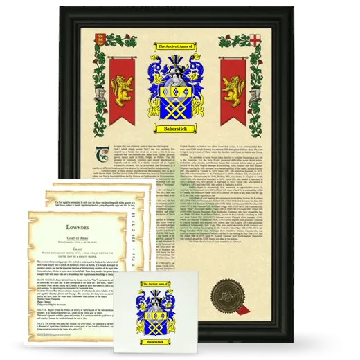 Baberstick Framed Armorial, Symbolism and Large Tile - Black