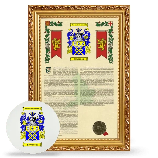 Bayverstox Framed Armorial History and Mouse Pad - Gold