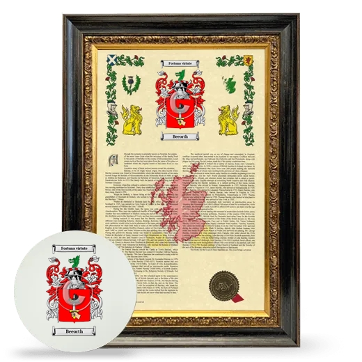 Beeorth Framed Armorial History and Mouse Pad - Heirloom