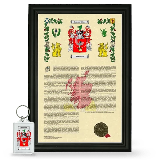 Boworth Framed Armorial History and Keychain - Black