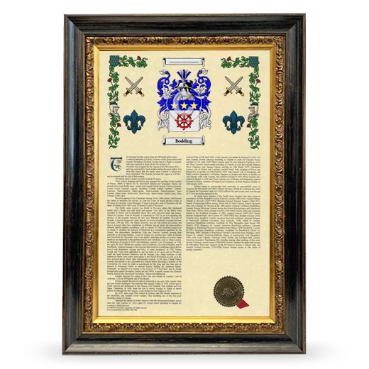 Bodding Armorial History Framed - Heirloom