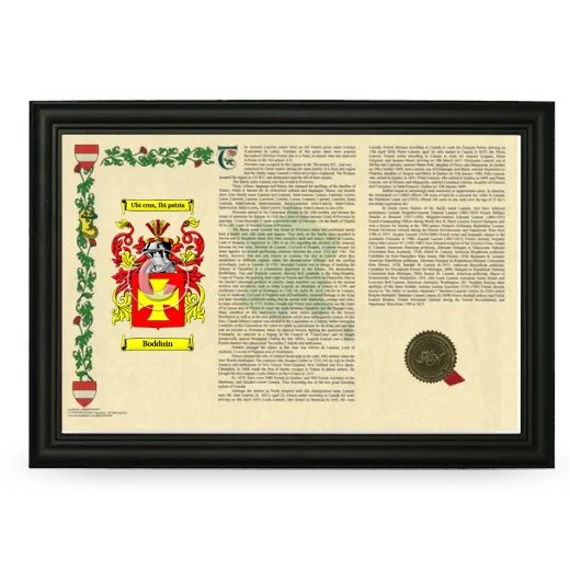 Bodduin Armorial Landscape Framed - Black