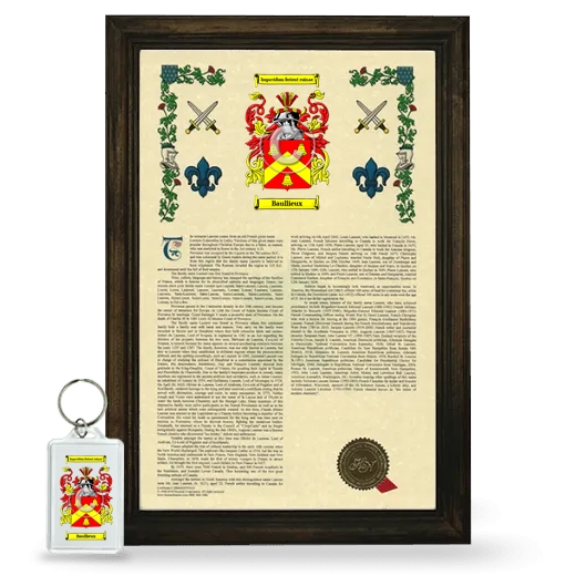 Baullieux Framed Armorial History and Keychain - Brown