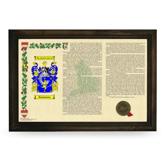 Beeumeaux Armorial Landscape Framed - Brown
