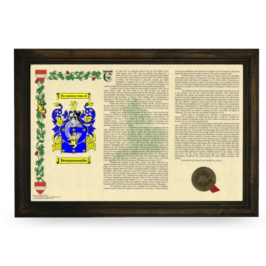 Beeummoombe Armorial Landscape Framed - Brown