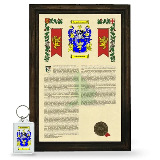 Bellomount Framed Armorial History and Keychain - Brown