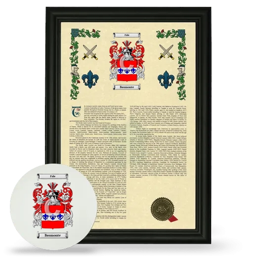 Baumonte Framed Armorial History and Mouse Pad - Black
