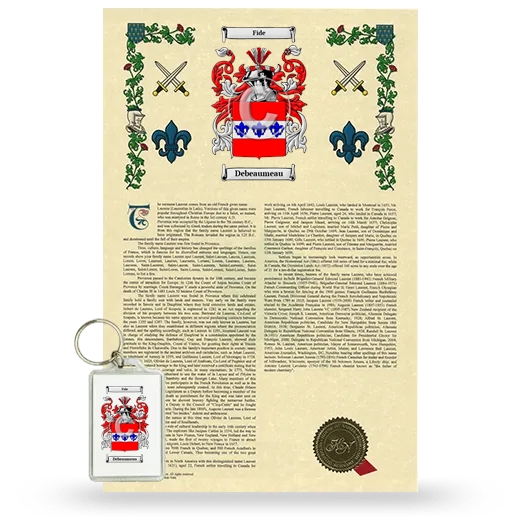 Debeaumeau Armorial History and Keychain Package