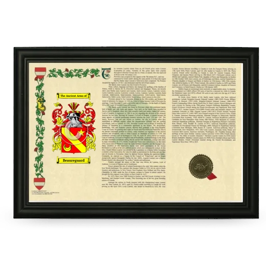 Beaureguard Armorial Landscape Framed - Black